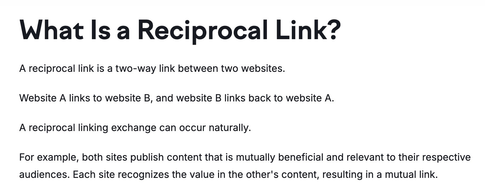 BLUF technique on the Semrush blog with the heading asking a question and the body text answering it in the first line below it.