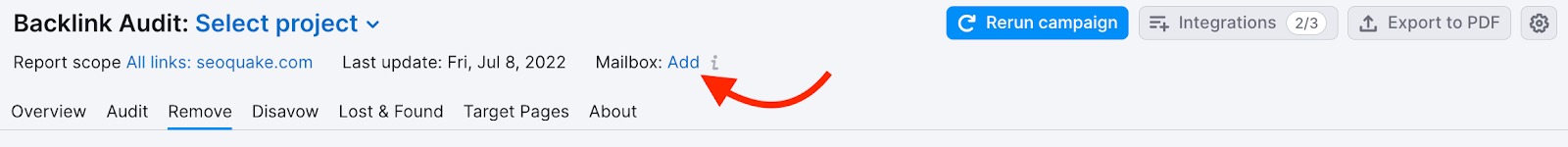 Arrow pointing to the Add Mailbox button.