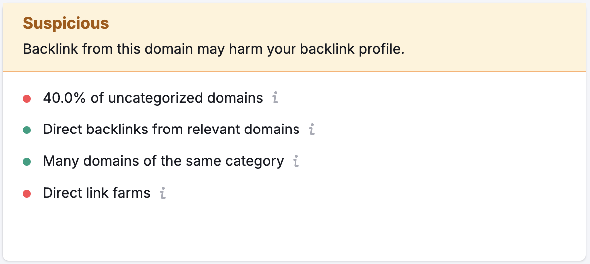 The overall relevancy of the network of referring domains to the analyzed domain&rsquo;s niche. 