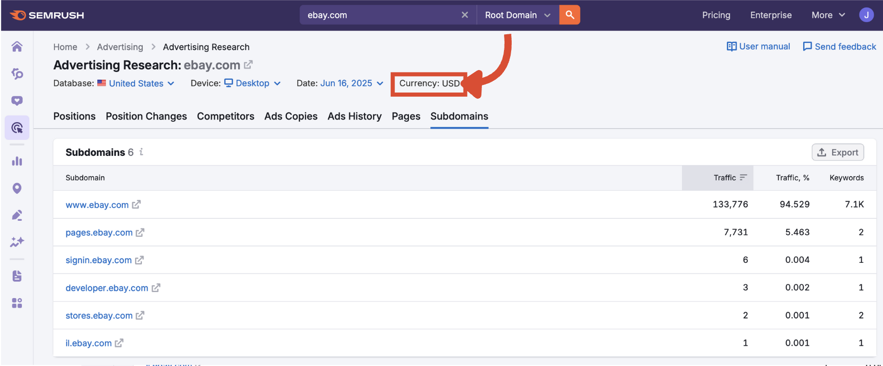 Currency display showing USD.