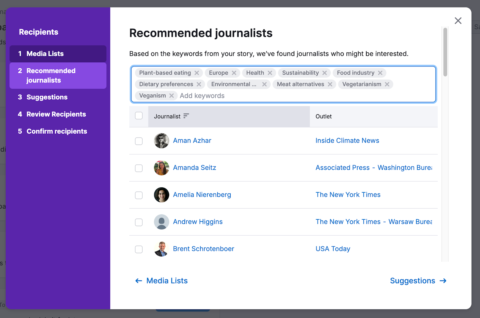 Understanding How Recommended Journalists are Selected image 2